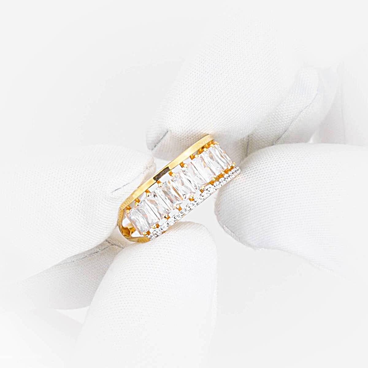 Кольцо с фианитами из красного золота 585 пробы 1