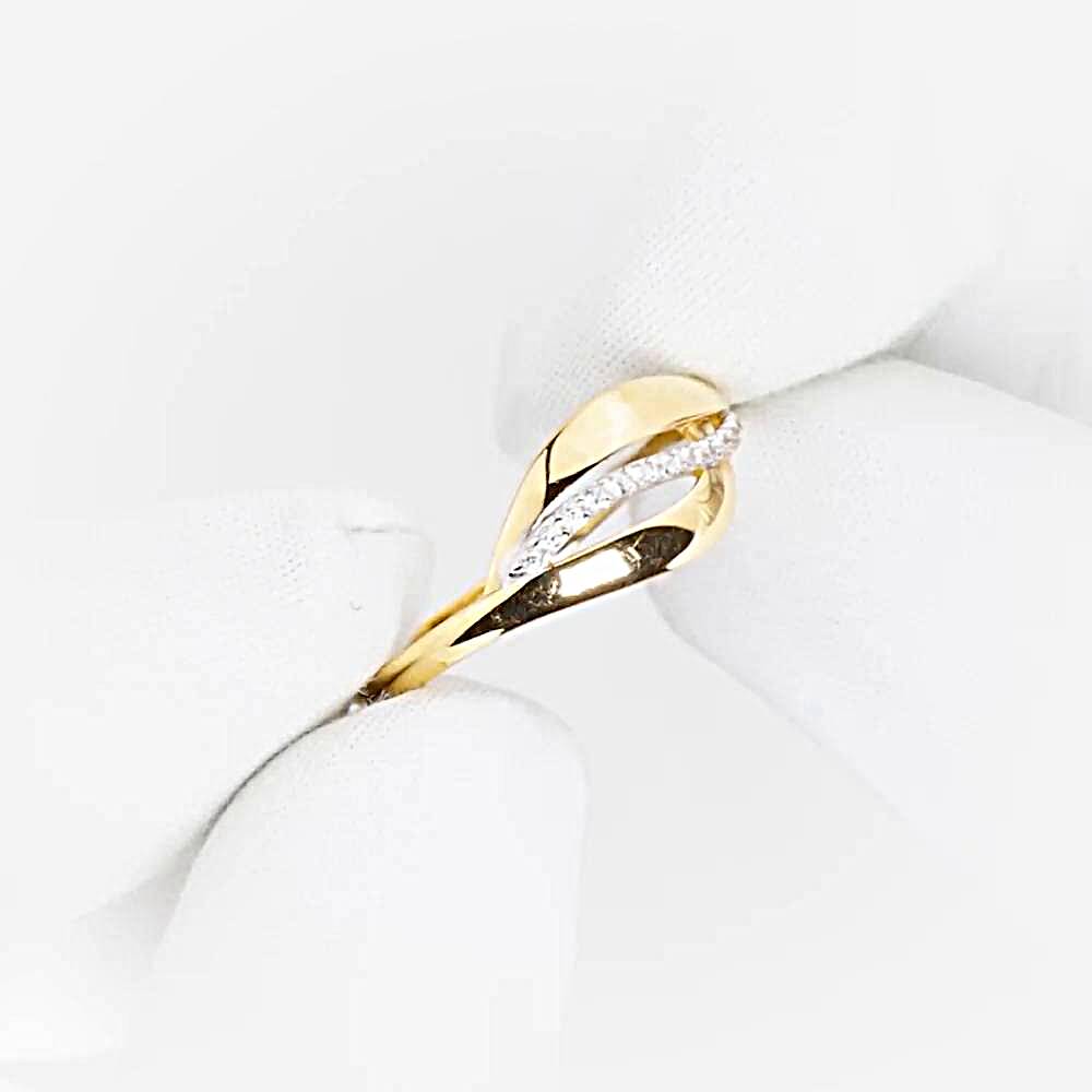 Кольцо с фианитами из красного золота 585 пробы 1