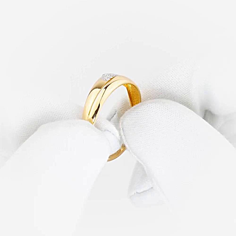 Кольцо с фианитами из красного золота 585 пробы 1