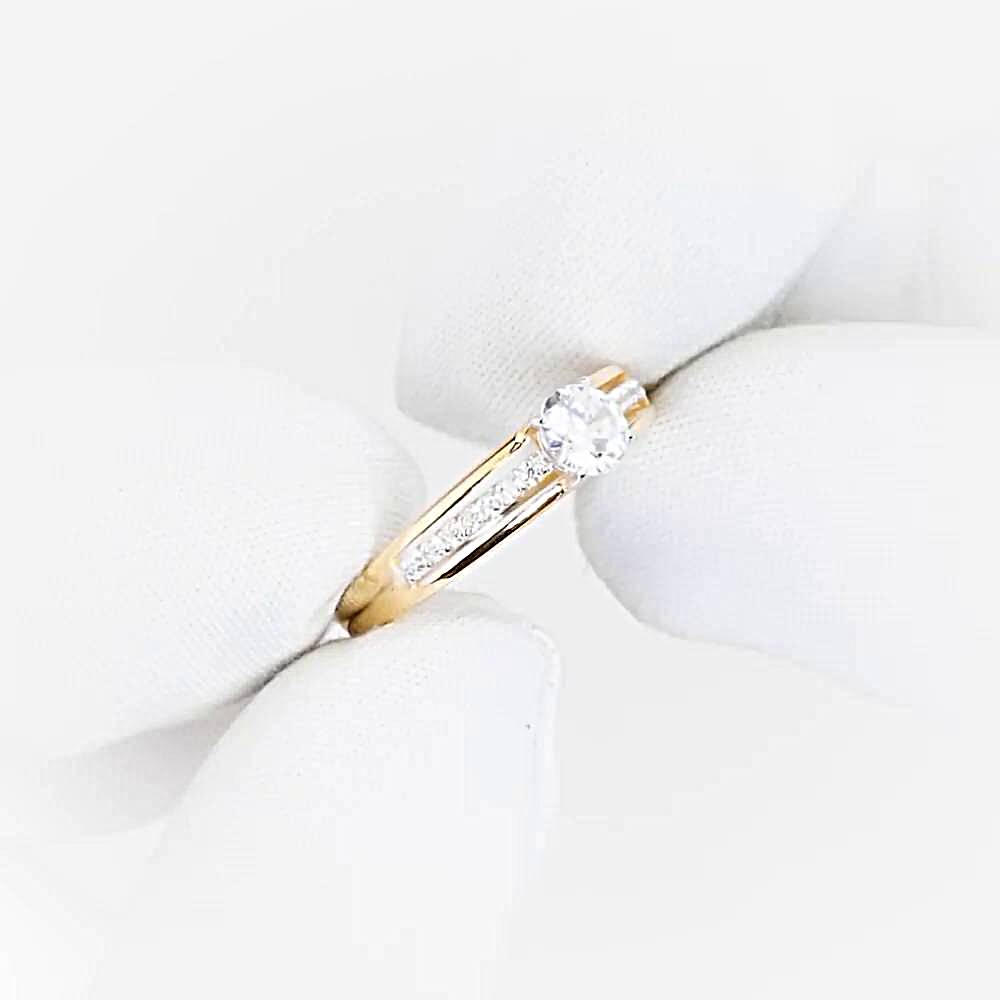 Кольцо с фианитами из красного золота 585 пробы 1