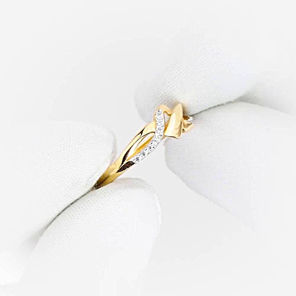 Кольцо с фианитами из красного золота 585 пробы 1