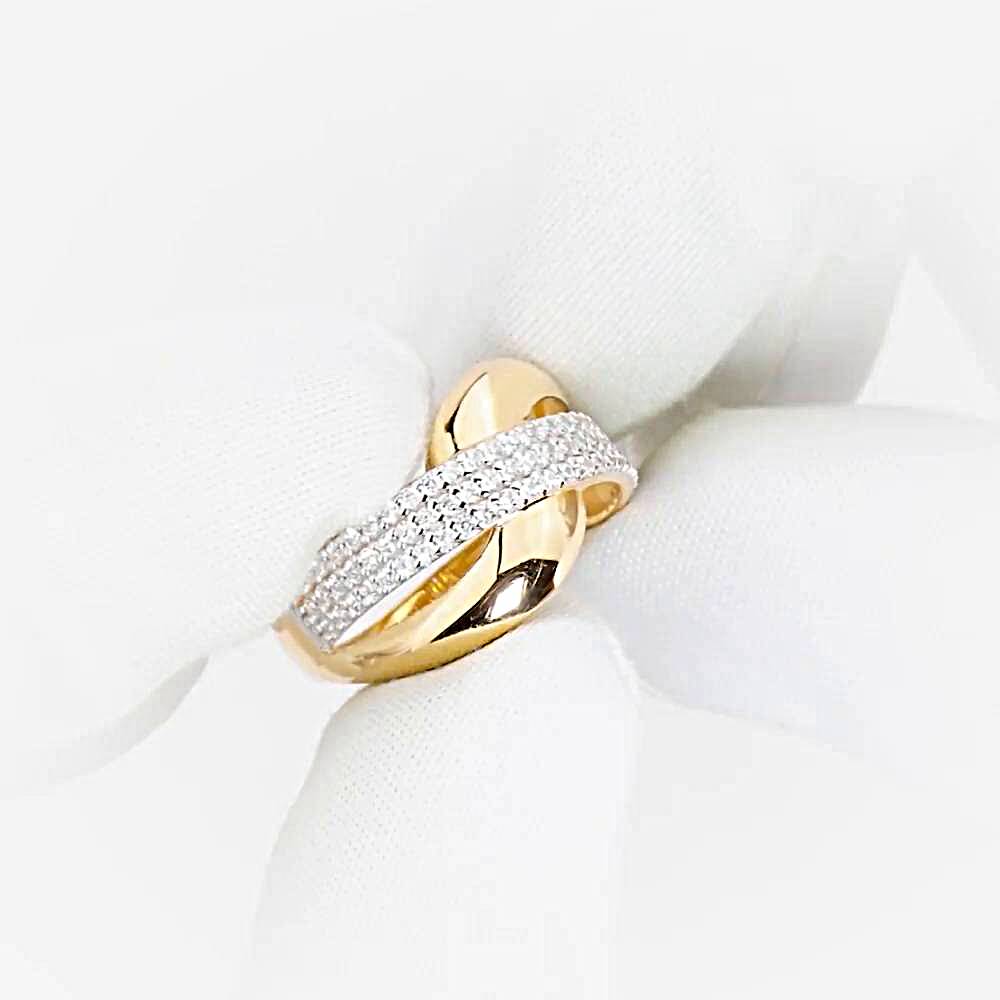 Кольцо с фианитами из красного золота 585 пробы 1