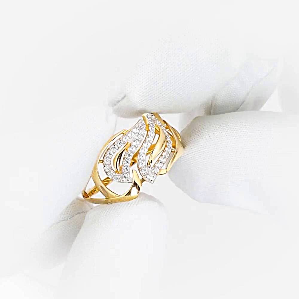 Кольцо с фианитами из красного золота 585 пробы 1