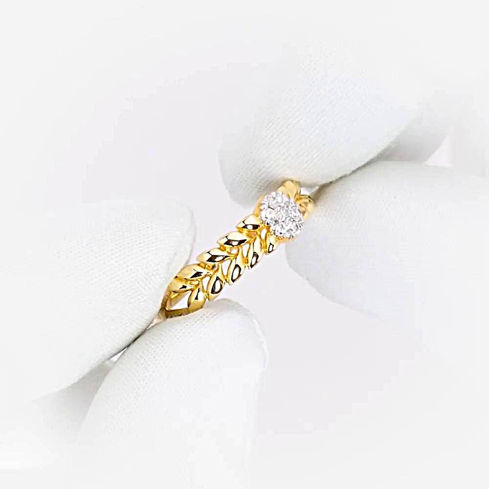 Кольцо с фианитами из красного золота 585 пробы 1