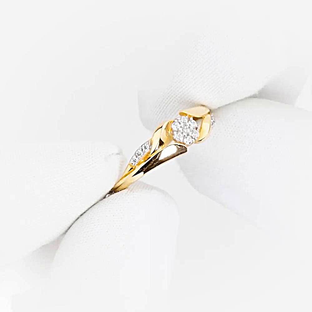 Кольцо с фианитами из красного золота 585 пробы 1