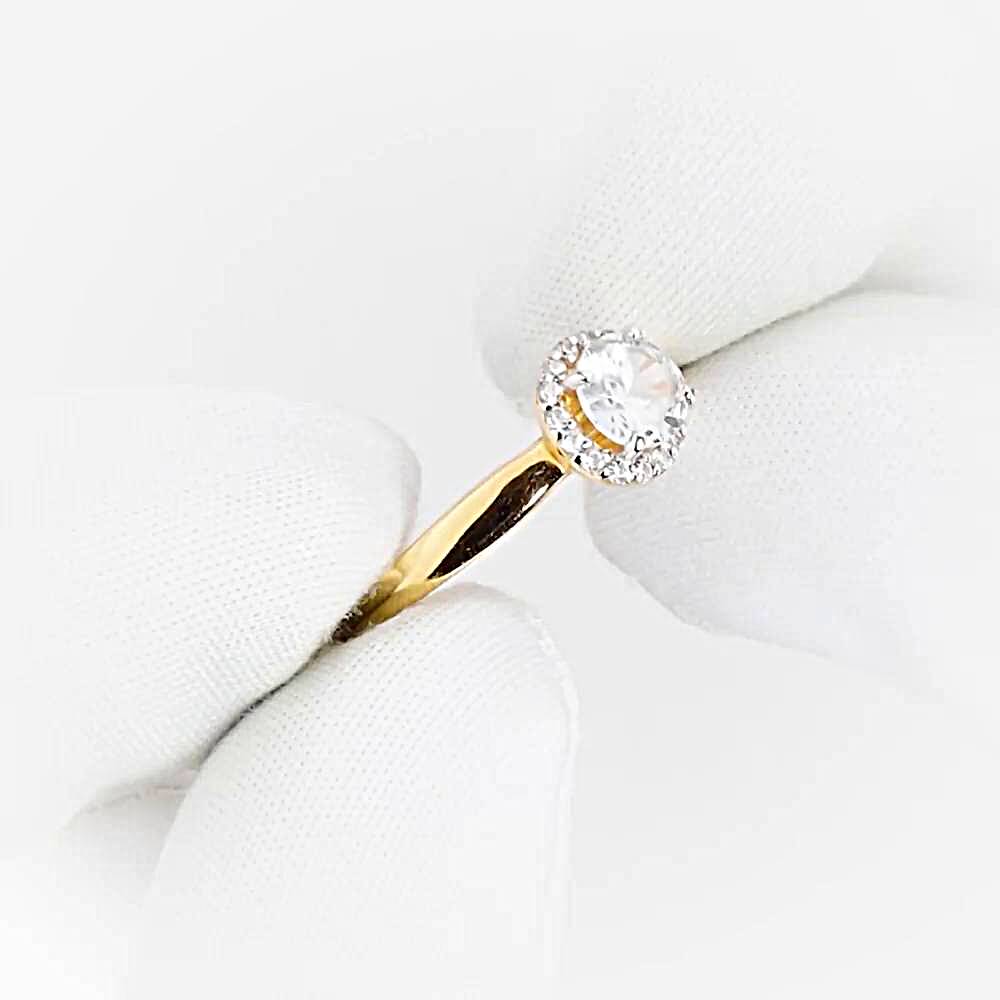 Кольцо с фианитами из красного золота 585 пробы 1