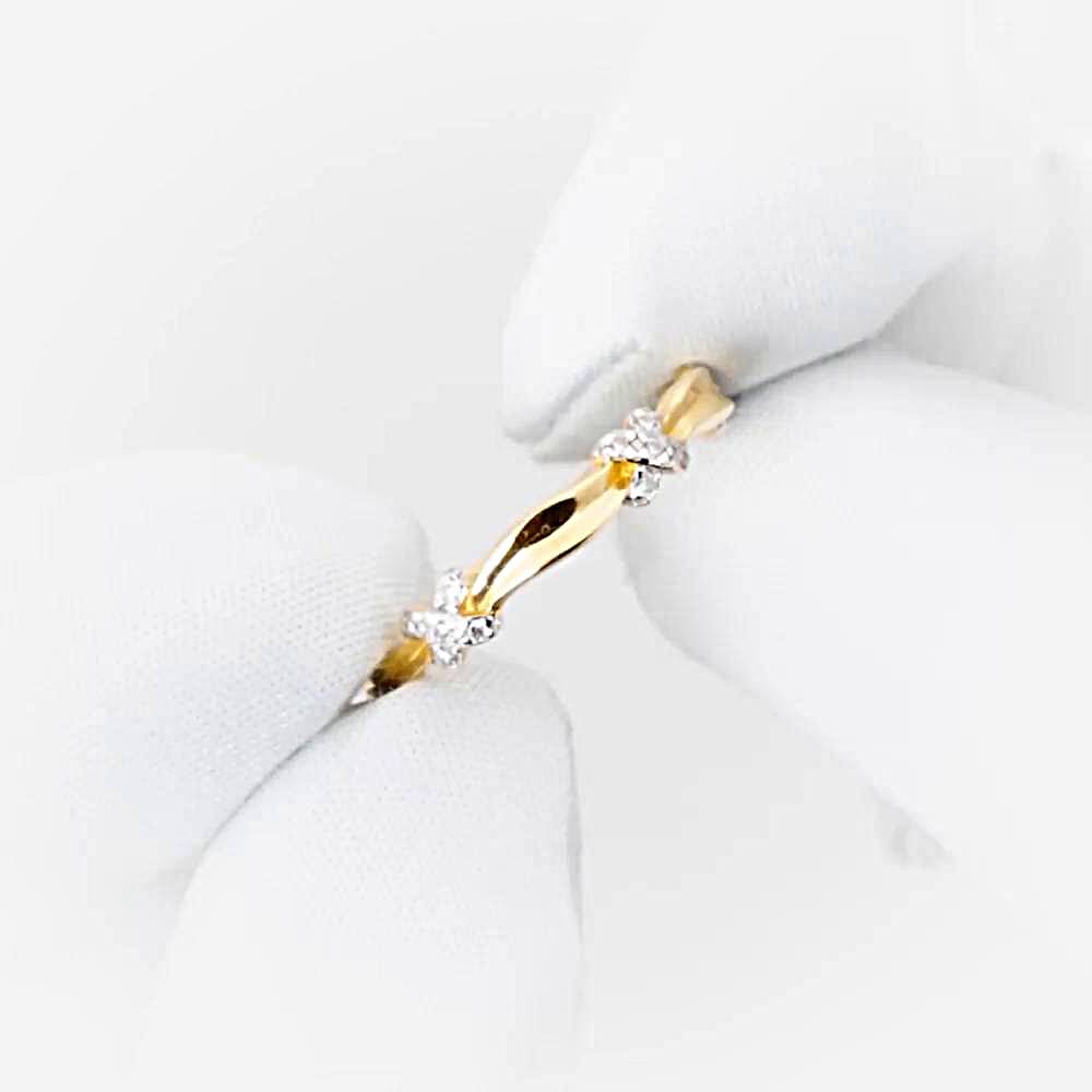 Кольцо с фианитами из красного золота 585 пробы 1