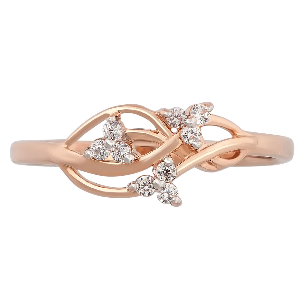 Кольцо с фианитами из красного золота 585 пробы 2