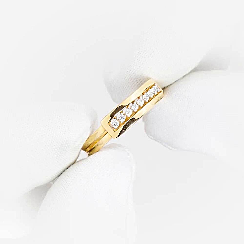 Кольцо с фианитами из красного золота 585 пробы 1