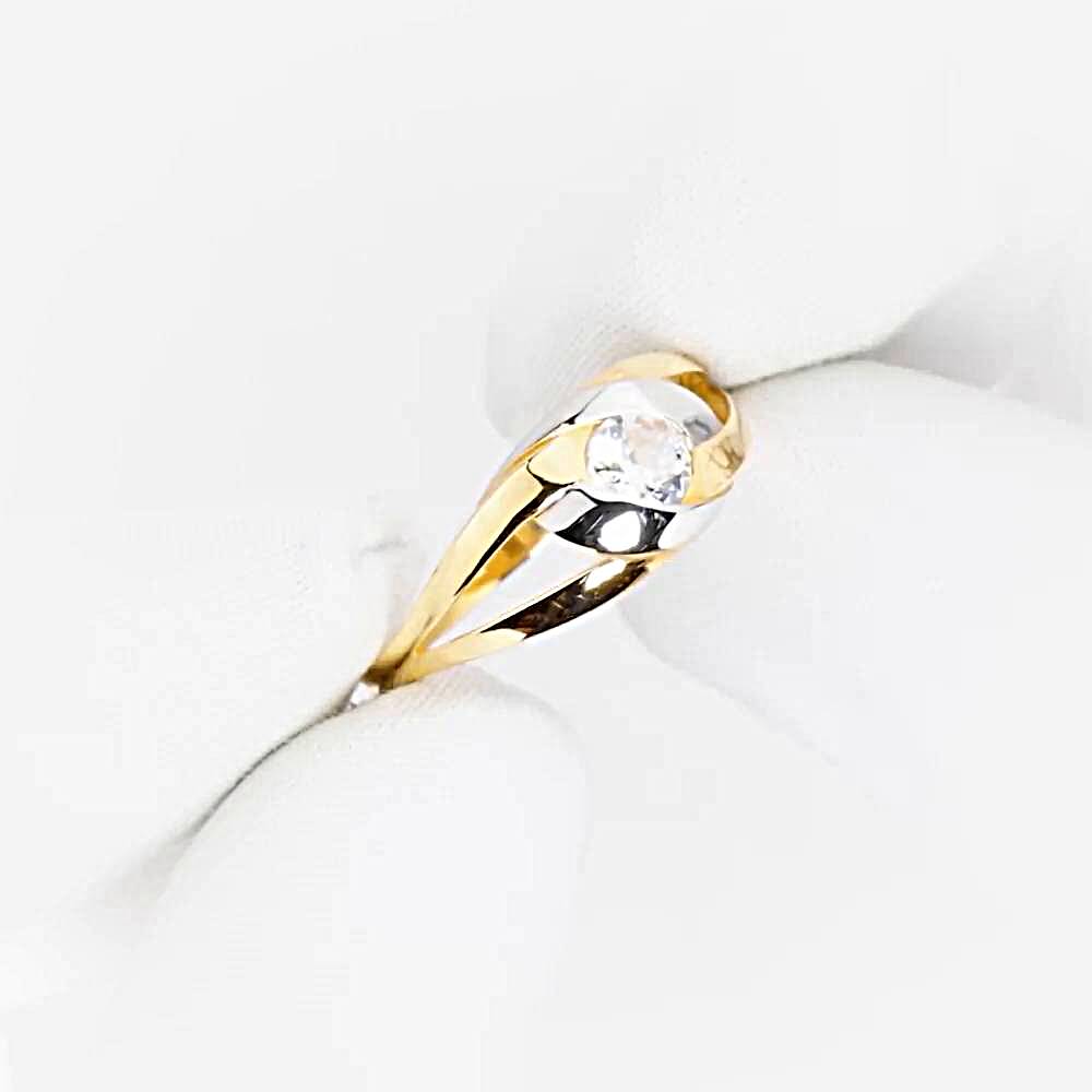 Кольцо с фианитом из красного золота 585 пробы 1