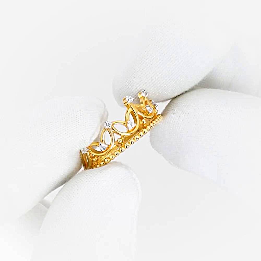 Кольцо с фианитами из красного золота 585 пробы 1