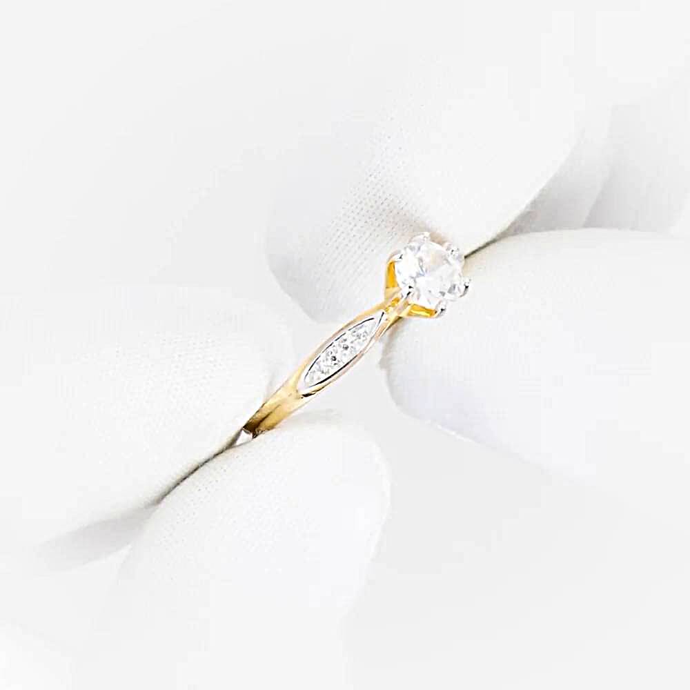 Кольцо с фианитами из красного золота 585 пробы 1