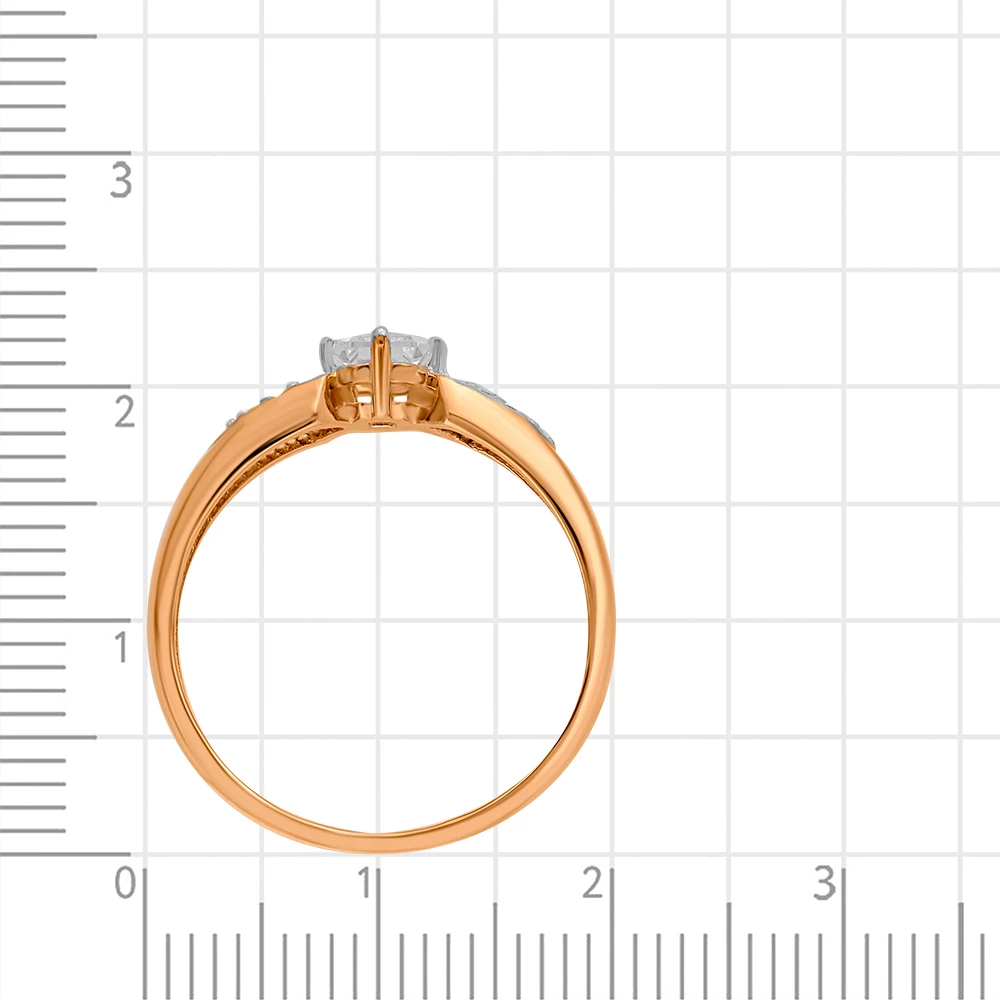 Кольцо с фианитами из красного золота 375 пробы 4