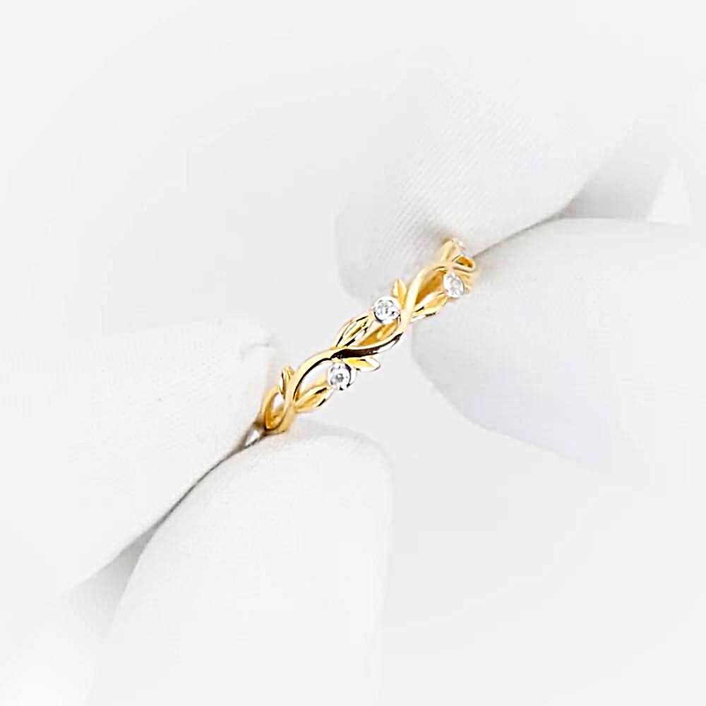 Кольцо с фианитами из красного золота 585 пробы 1