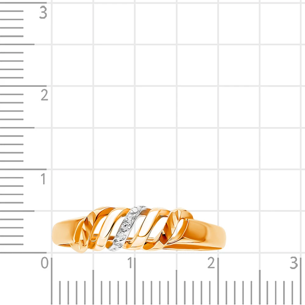 Кольцо с фианитами из красного золота 585 пробы Кольцо с фианитами из красного золота 585 пробы