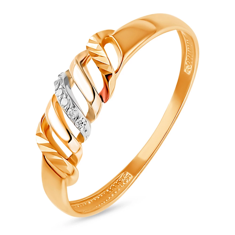 Кольцо с фианитами из красного золота 585 пробы Кольцо с фианитами из красного золота 585 пробы