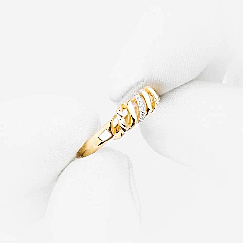 Кольцо с фианитами из красного золота 585 пробы 1