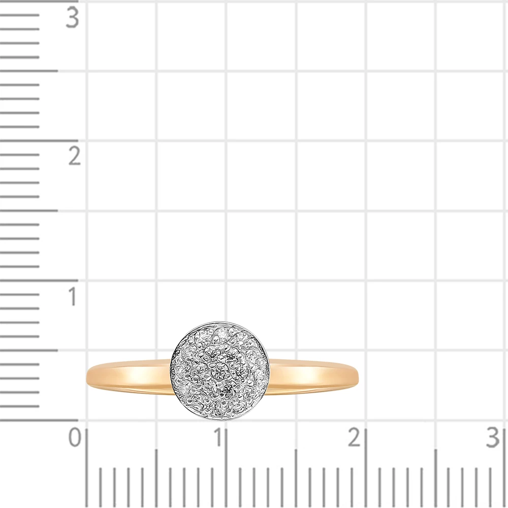 Кольцо с фианитами из красного золота 585 пробы 2
