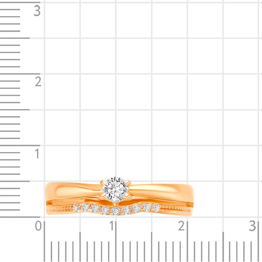 Кольцо с фианитами из красного золота 375 пробы 2