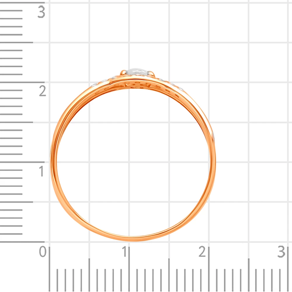 Кольцо с фианитами из красного золота 375 пробы 3