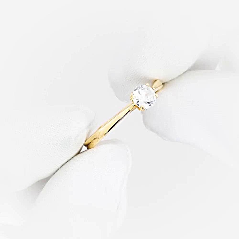 Кольцо с фианитом из красного золота 585 пробы 1