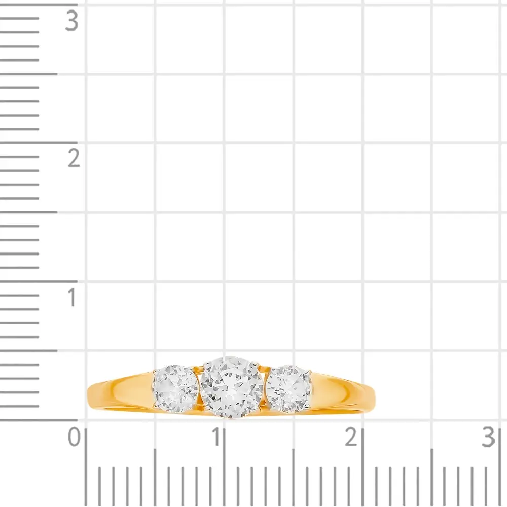 Кольцо с фианитами из красного золота 585 пробы 3
