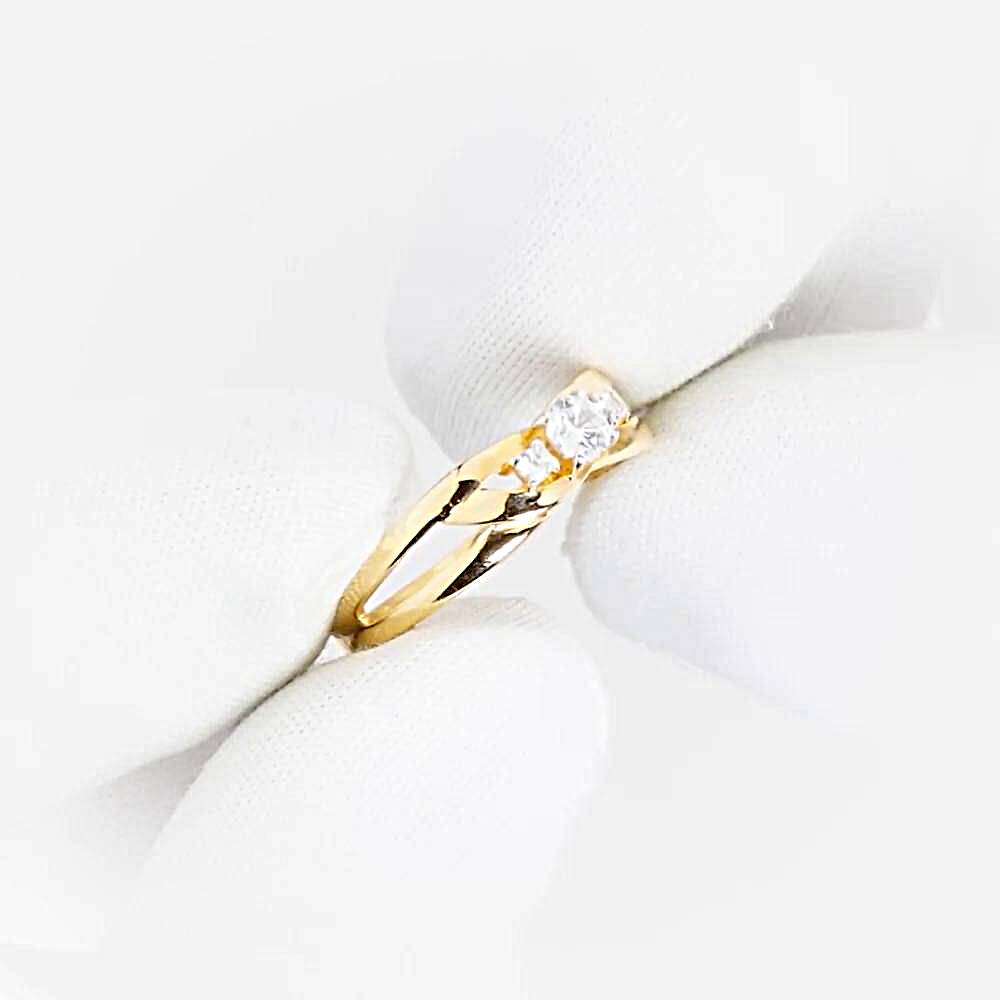 Кольцо с фианитами из красного золота 585 пробы 1