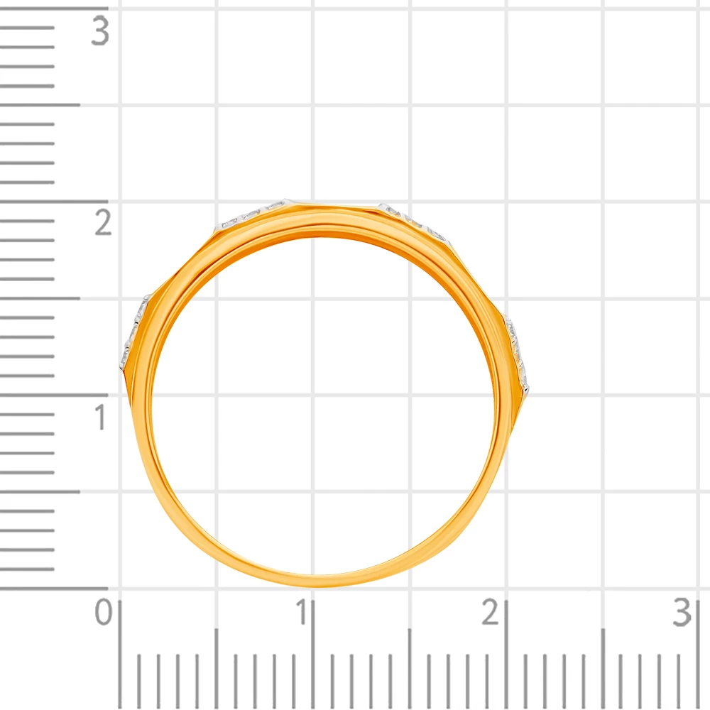 Кольцо с фианитами из красного золота 585 пробы 3