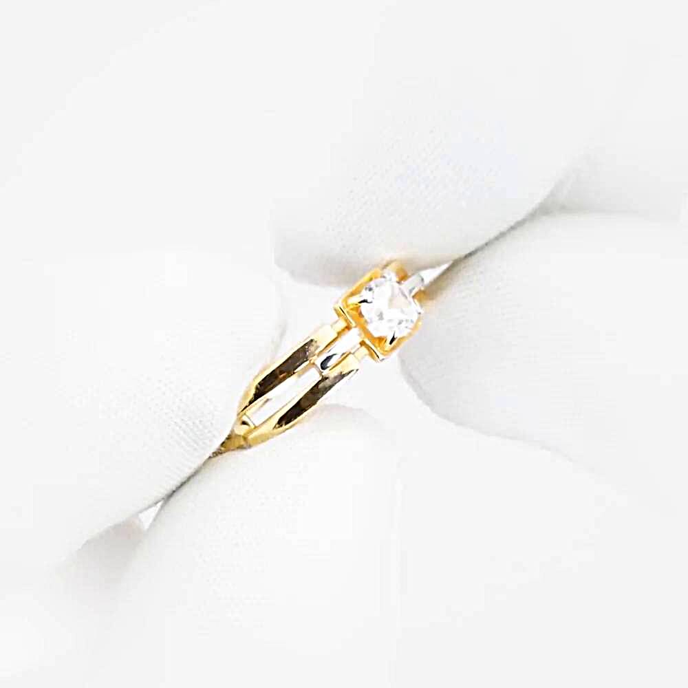 Кольцо с фианитом из красного золота 585 пробы 1