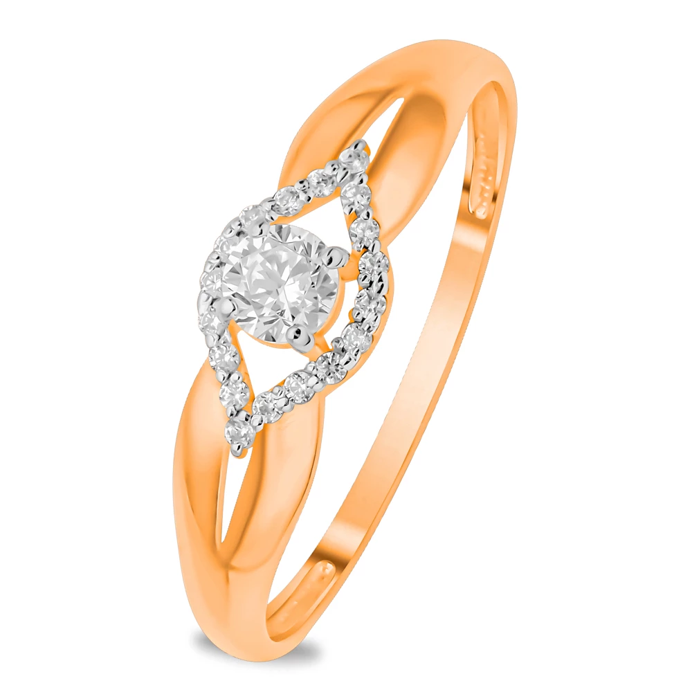 Кольцо с фианитами из красного золота 375 пробы 1