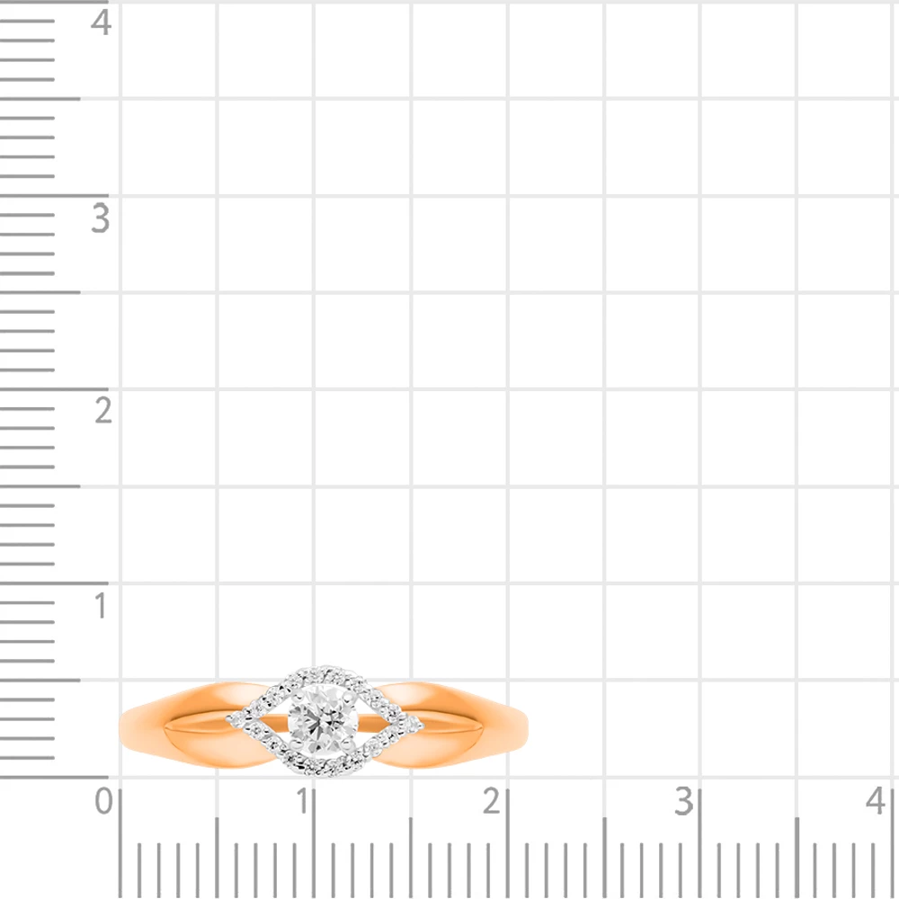 Кольцо с фианитами из красного золота 375 пробы 2