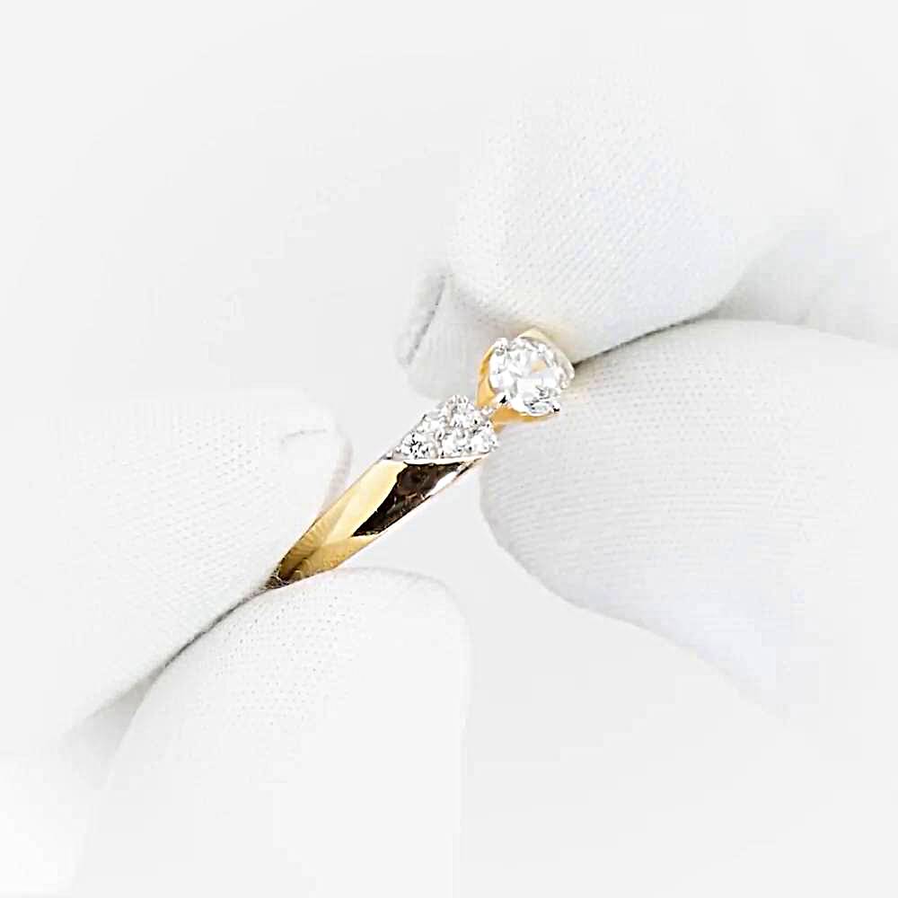 Кольцо с фианитами из красного золота 585 пробы 1