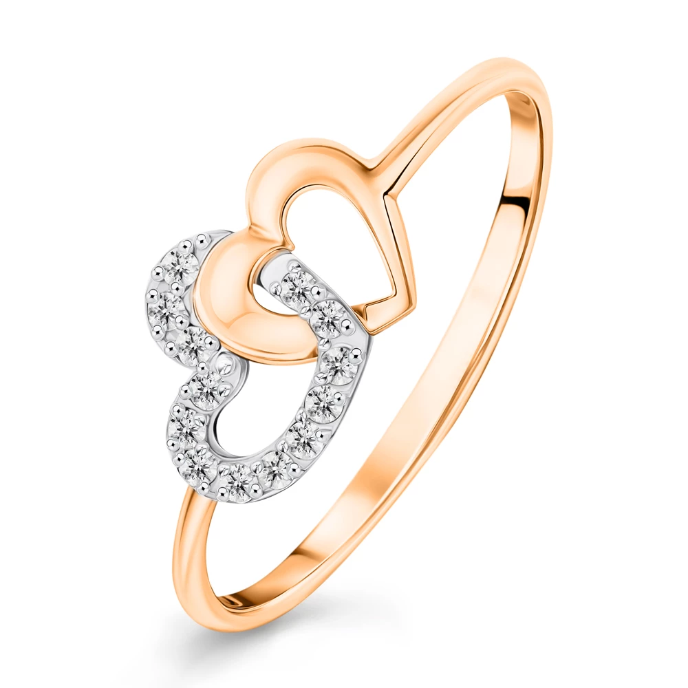 Кольцо с фианитами из красного золота 375 пробы 2