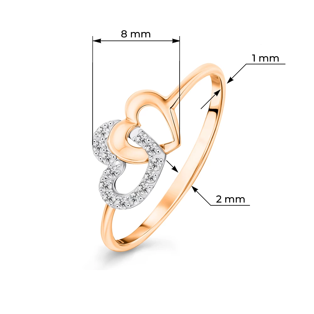 Кольцо с фианитами из красного золота 375 пробы 3