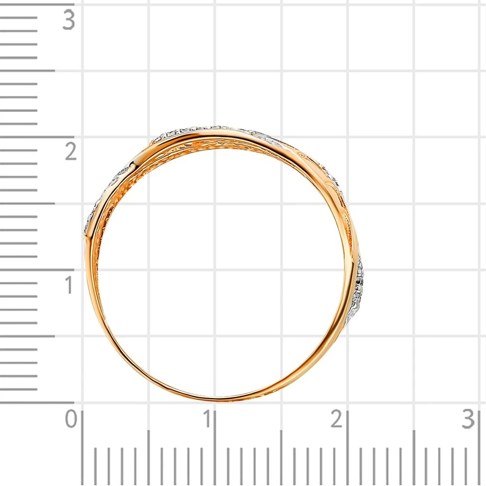 Кольцо с фианитами из красного золота 585 пробы 3