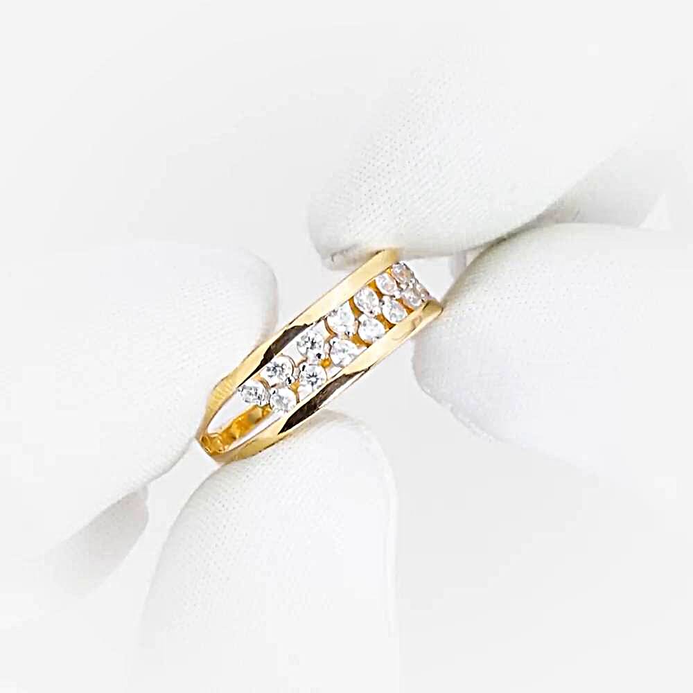 Кольцо с фианитами из красного золота 585 пробы 1