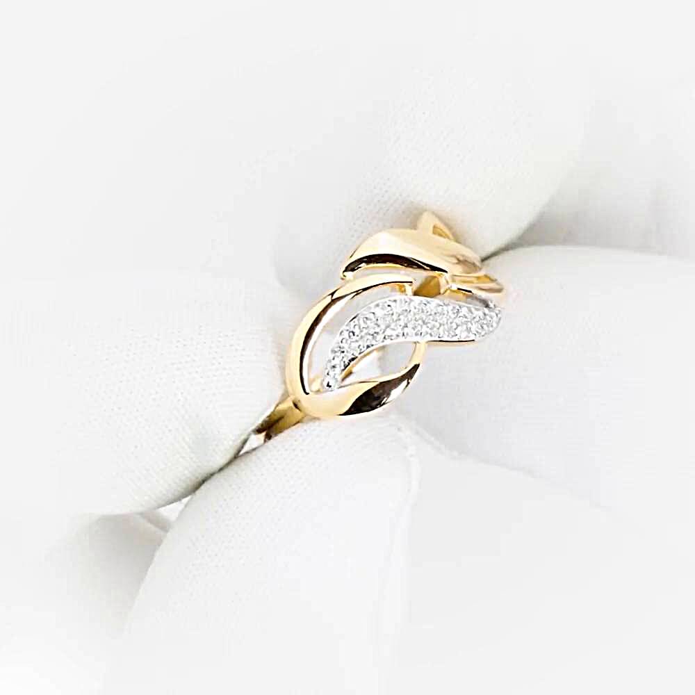 Кольцо с фианитами из красного золота 585 пробы 1