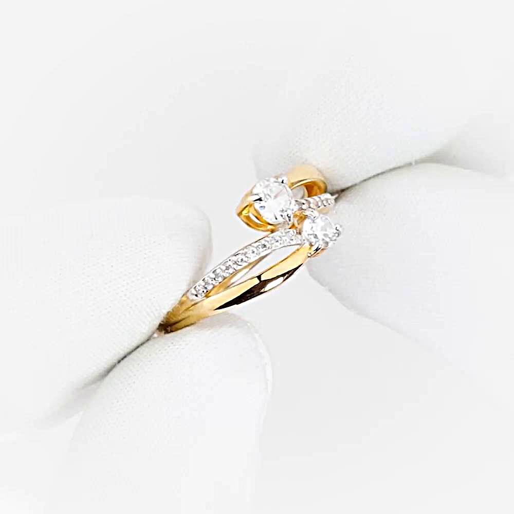 Кольцо с фианитами из красного золота 375 пробы 1