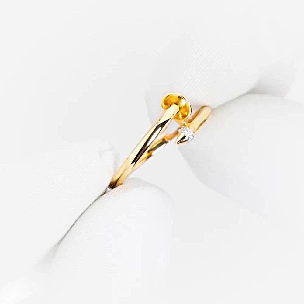 Кольцо с фианитами из красного золота 585 пробы 1