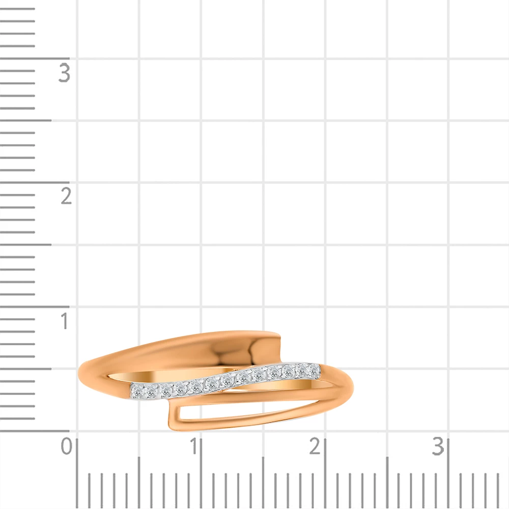 Кольцо с фианитами из красного золота 375 пробы 3
