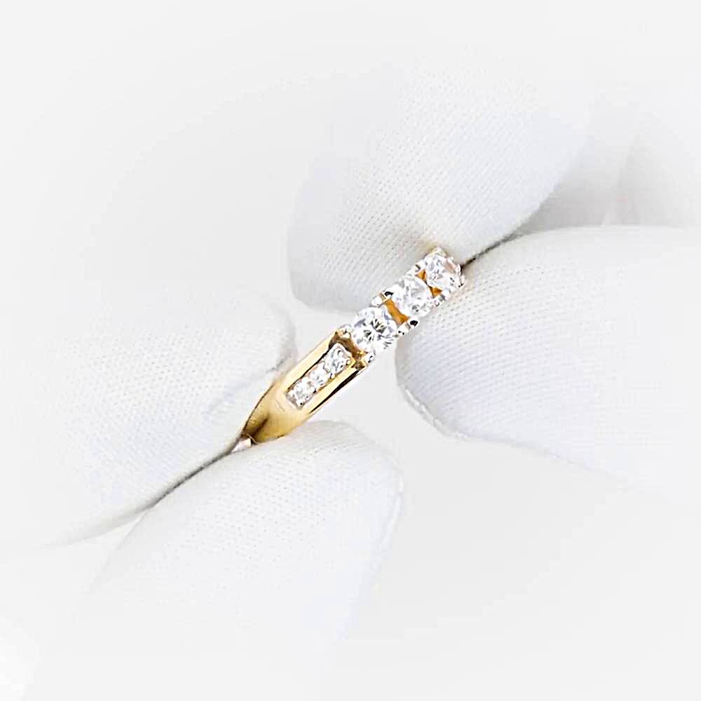 Кольцо с фианитами из красного золота 585 пробы 1