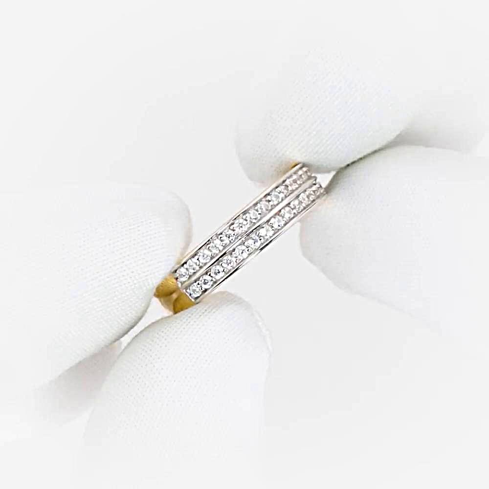 Кольцо с фианитами из красного золота 585 пробы 1