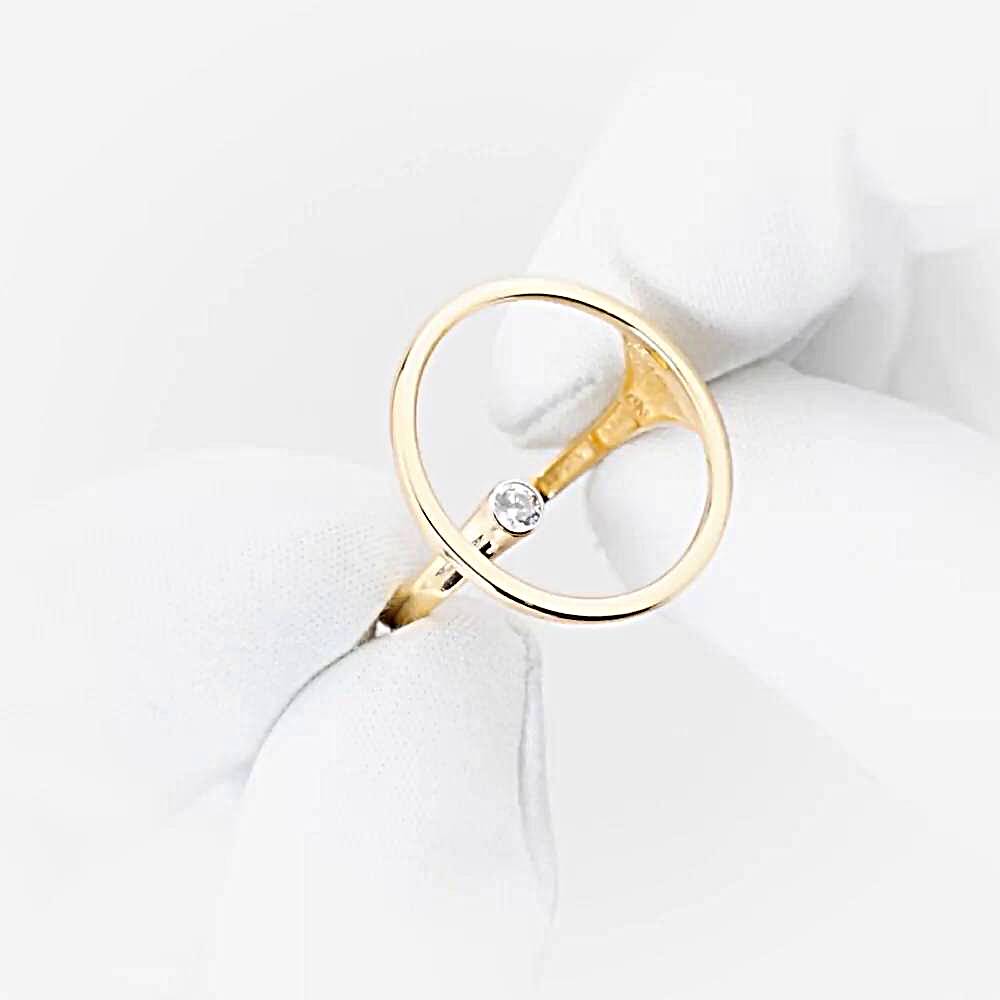 Кольцо с фианитом из красного золота 585 пробы 1