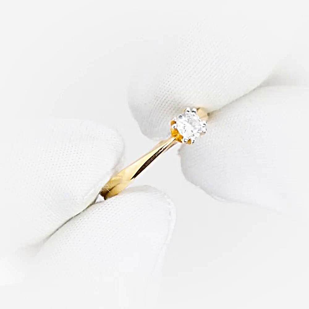 Кольцо с фианитом из красного золота 585 пробы 1