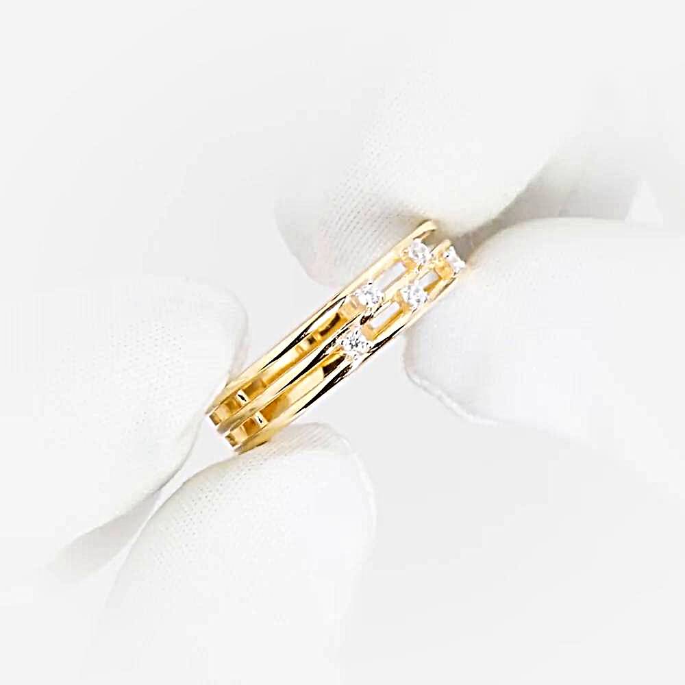 Кольцо с фианитами из красного золота 585 пробы 1