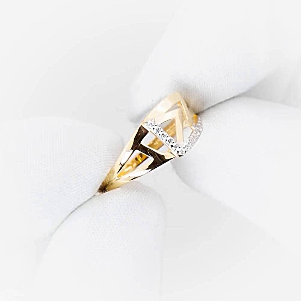 Кольцо с фианитами из красного золота 375 пробы 1