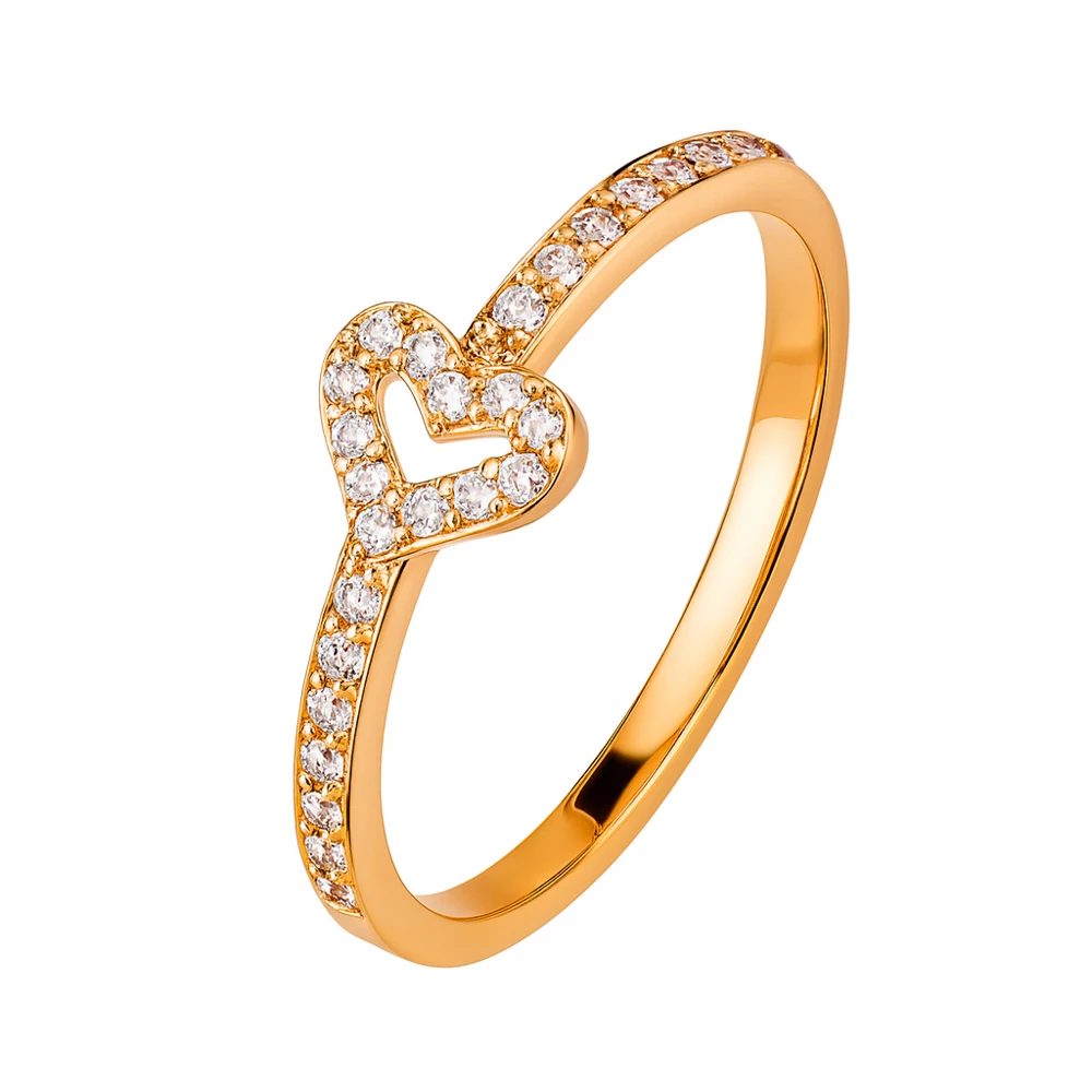 Кольцо с фианитами из красного золота 375 пробы