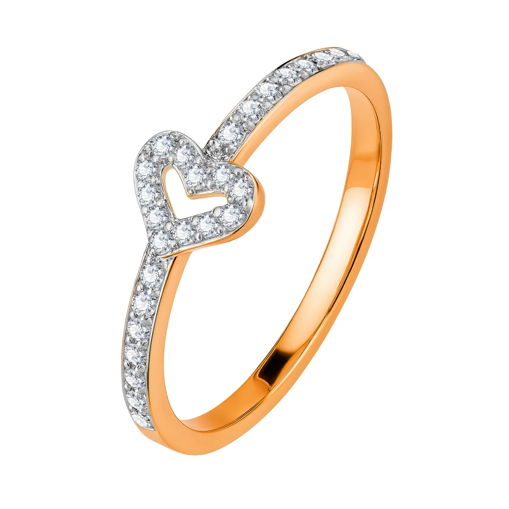 Кольцо с фианитами из красного золота 375 пробы