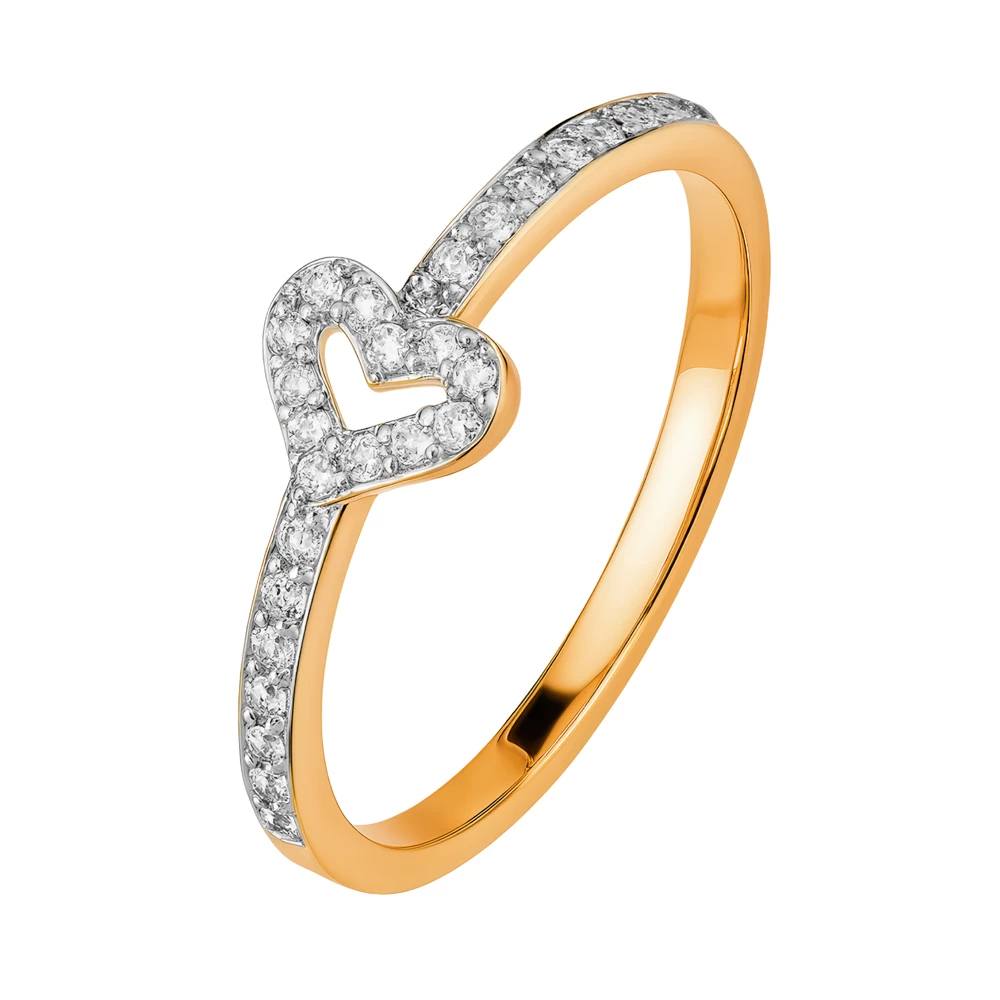 Кольцо с фианитами из красного золота 375 пробы