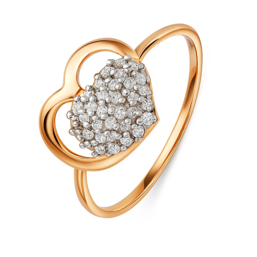 Кольцо с фианитами из красного золота 375 пробы